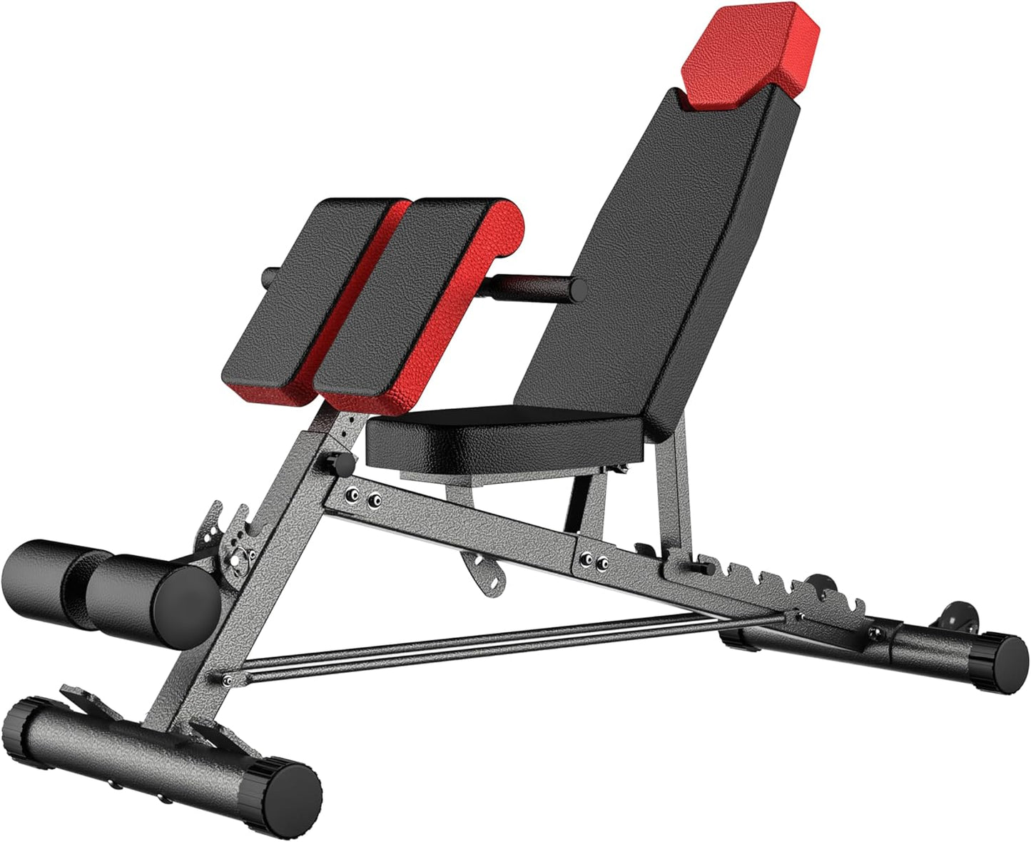 Finer Form Multi-Functional FID Weight Bench for Comprehensive Full-Body Workouts – Hyper Back Extension, Roman Chair, Adjustable Ab Sit-Up Bench, Incline/Decline Bench, and Flat Bench