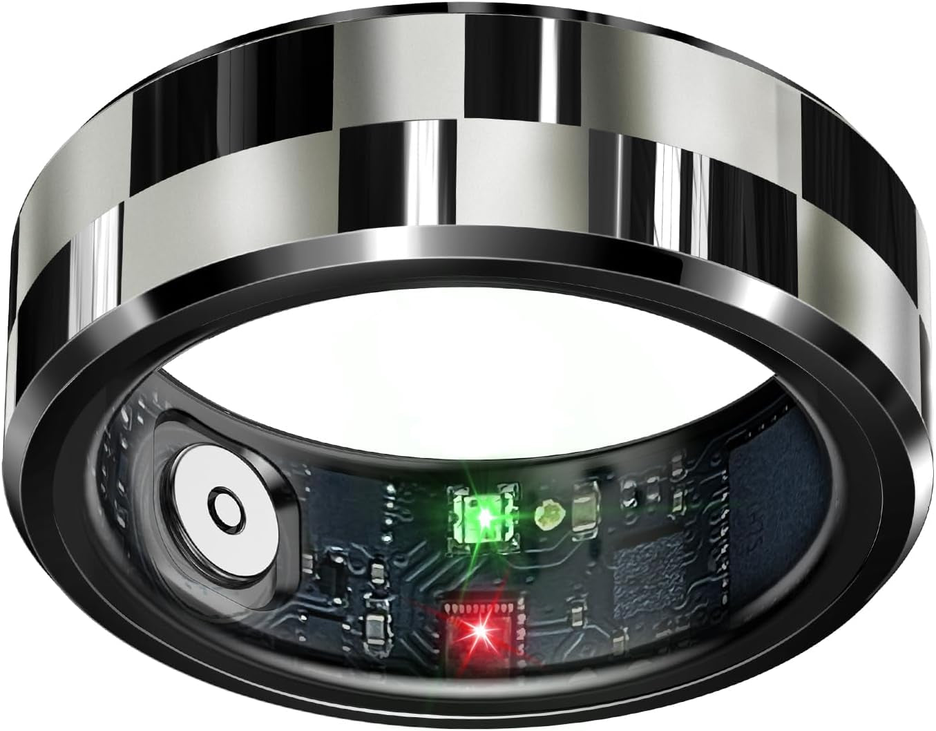 Smart Health Tracking Ring with Sleep Monitoring, Heart Rate Monitoring, and Activity Tracking Features, Waterproof Design, Air Gesture Control, Up to 7-Day Battery Life, Compatible with iOS and Android (Black, Size #10)