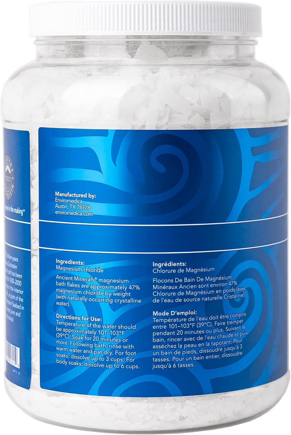 Ancient Minerals Magnesium Bath Flakes - Natural Soaking Alternative to Epsom Salt for Enhanced Relaxation, Wellness, and Muscle Relief (4.4 lbs)