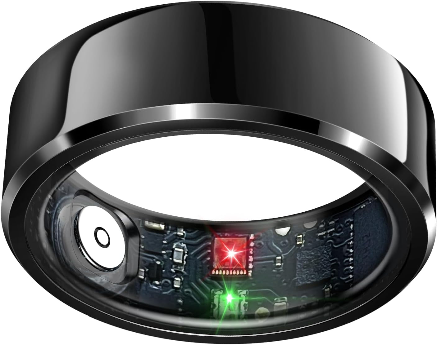 Smart Health Tracking Ring with Sleep Monitoring, Heart Rate Monitoring, and Activity Tracking Features, Waterproof Design, Air Gesture Control, Up to 7-Day Battery Life, Compatible with iOS and Android (Black, Size #10)